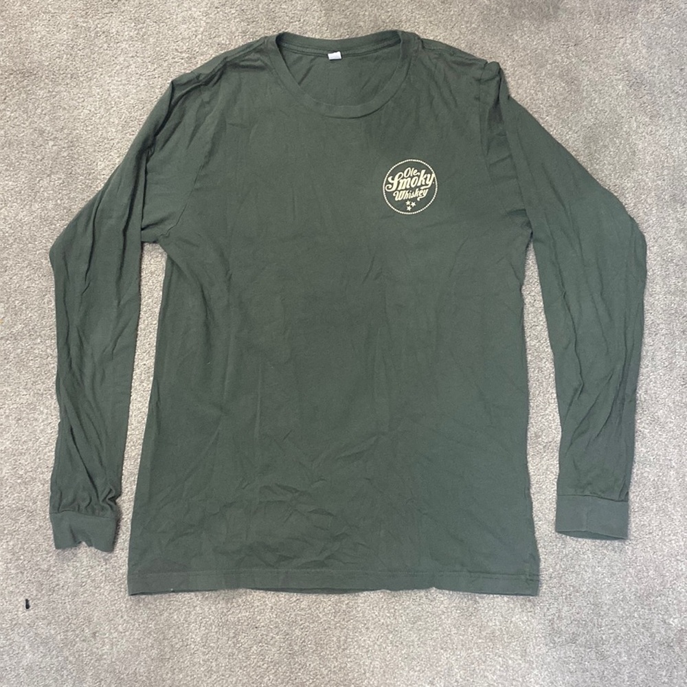 Ole Smokey Whiskey “Autumn In The Smokies” Green Long Sleeve Graphic Tee